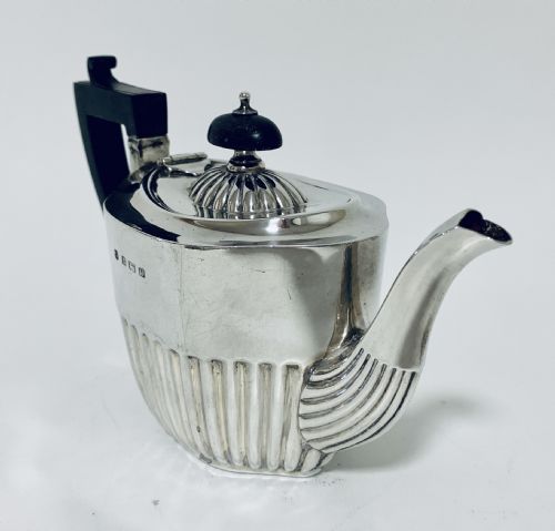 fig 1. Antique Solid Sterling Silver Bachelors Tea Set Service