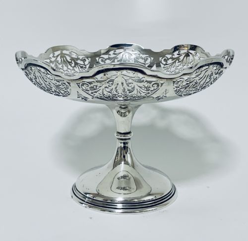 Quality Antique Solid Sterling Silver Comport Tazza