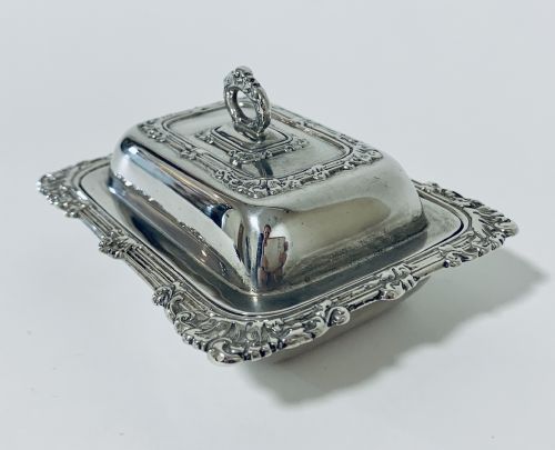 ANTIQUE SOLID STERLING SILVER BUTTER DISH COVER - ADDITIONAL PHOTO 5