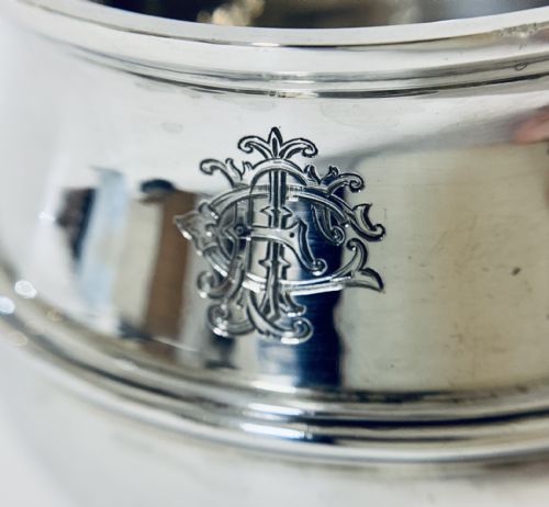 fig 1. Antique Solid Sterling Silver Sugar Bowl by Walker & Hall