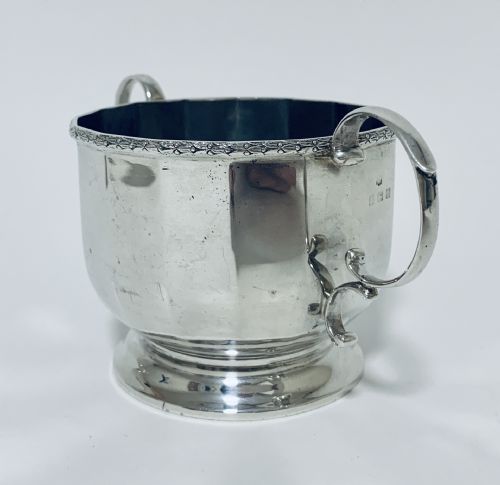 fig 1. Antique Solid Sterling Silver Twin Handled Bowl Cup