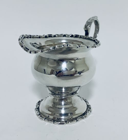 fig 1. Antique Solid Sterling Silver Milk or Cream Jug Chester 1906