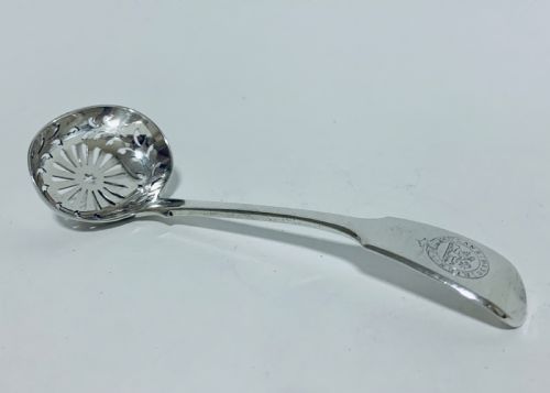 Antique Georgian Solid Sterling Silver Sugar Sifter Spoon