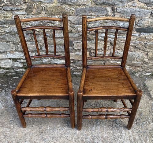 fig 2. Pair of Antique Elm Country Chairs