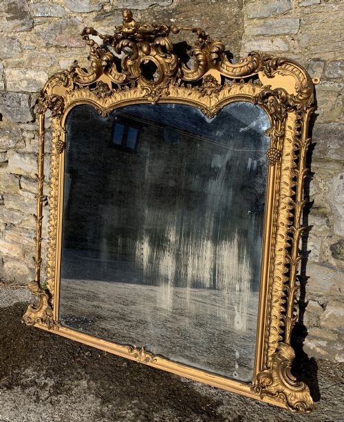 Large Victorian Gilt Overmantel Mirror