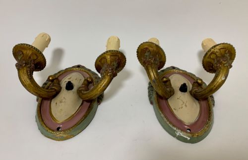 fig 1. Pair of Antique Toleware Wall Lights