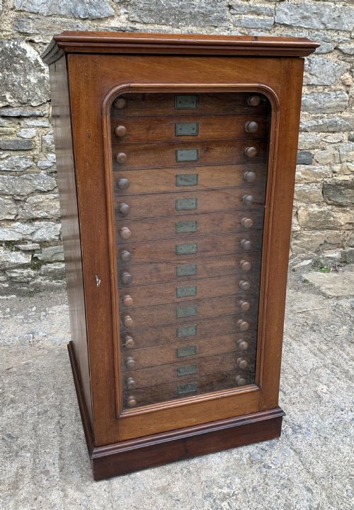 fig 1. Victorian Mahogany Collectors Specimen Cabinet by J.T.Crockett & Son