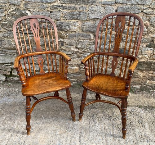 fig 1. Pair of Antique Windsor Chairs