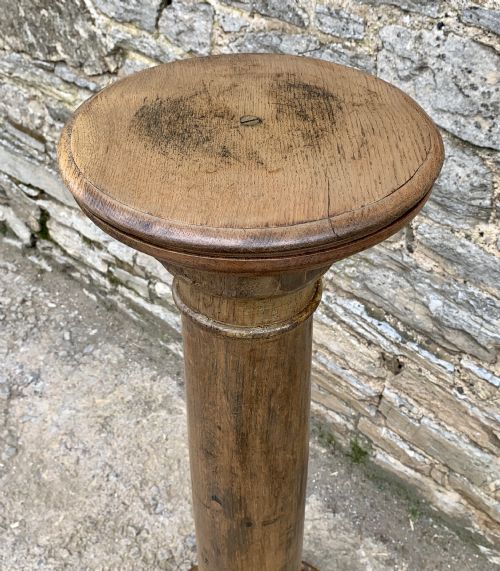 fig 1. Large Antique Oak Torchere Stand