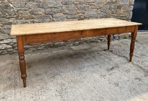 fig 1. Large Antique Pine Farmhouse Table