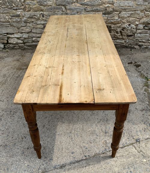 fig 2. Large Antique Pine Farmhouse Table