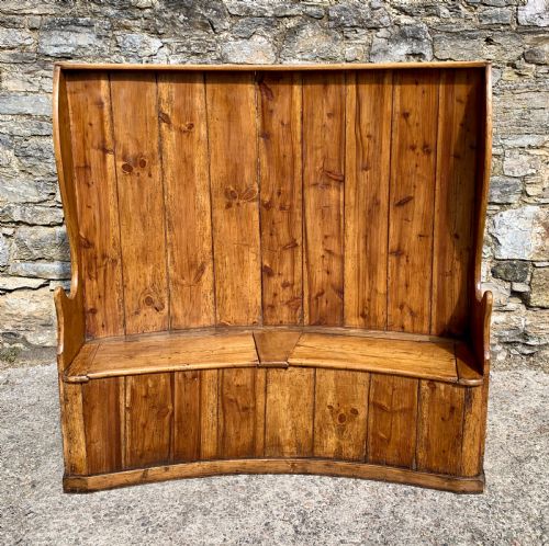 Large Antique Pine Box Settle