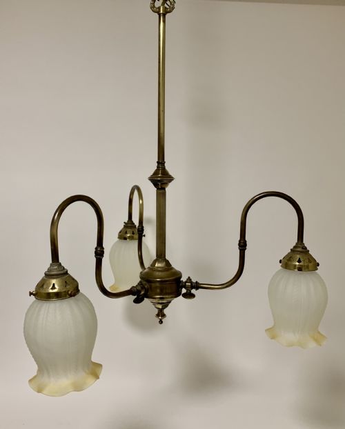Antique Brass 3 Arm Chandelier