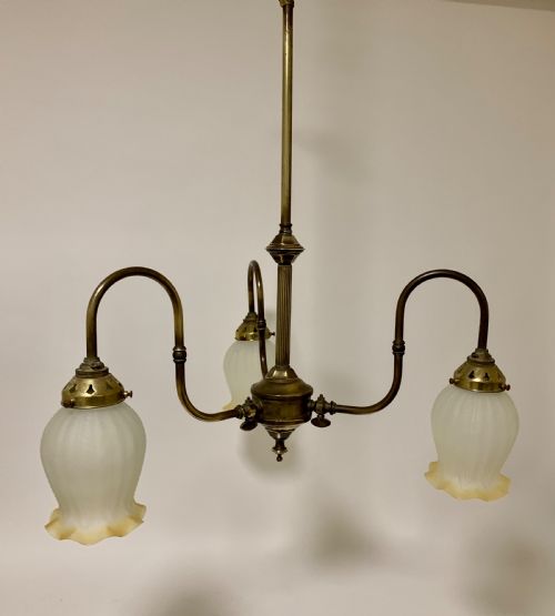 fig 2. Antique Brass 3 Arm Chandelier
