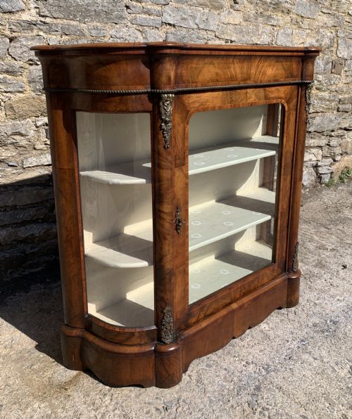 fig 1. Victorian Walnut Credenza Display Cabinet