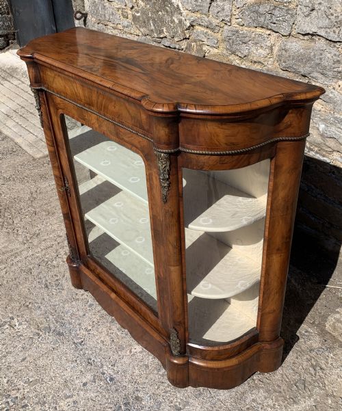 fig 3. Victorian Walnut Credenza Display Cabinet