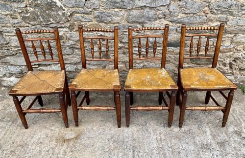 fig 3. Set of 4 Antique Elm Country Chairs