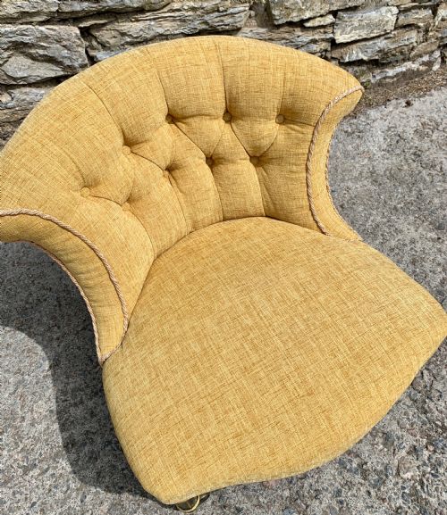 fig 1. Small Antique Victorian Upholstered Salon Chair