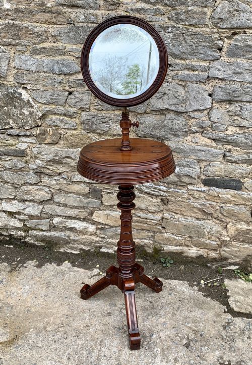Victorian Walnut Adjustable Shaving Stand