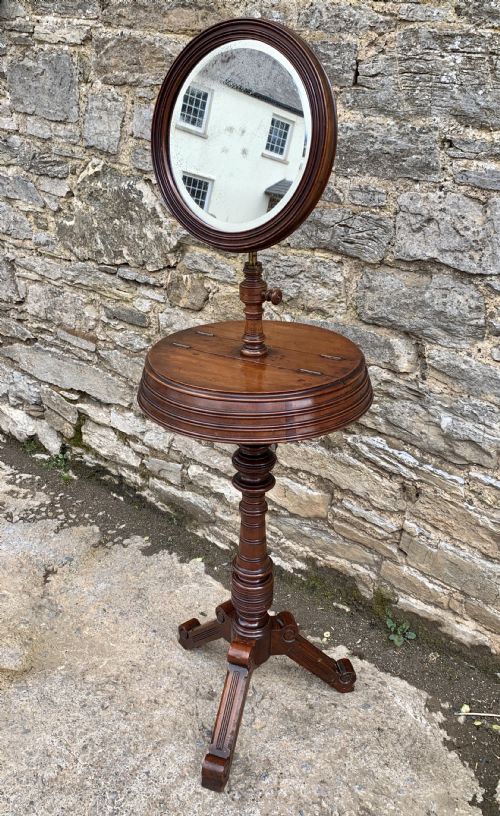 fig 1. Victorian Walnut Adjustable Shaving Stand