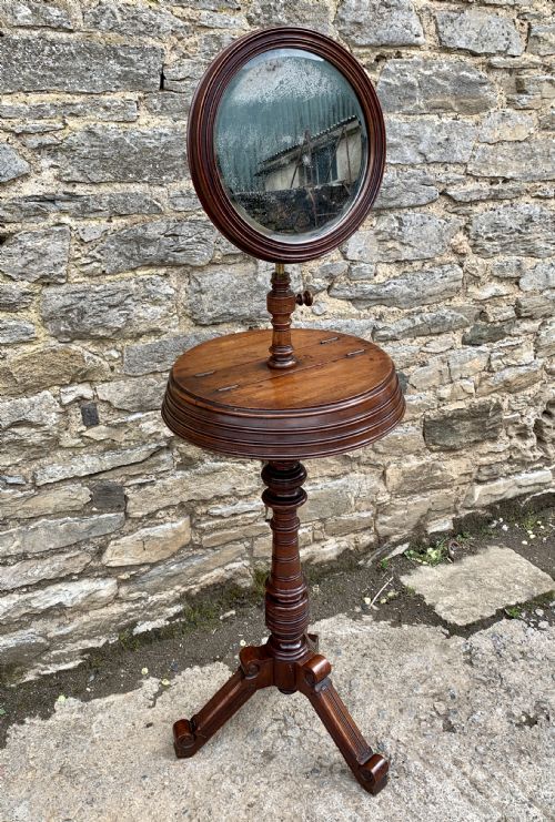 fig 2. Victorian Walnut Adjustable Shaving Stand