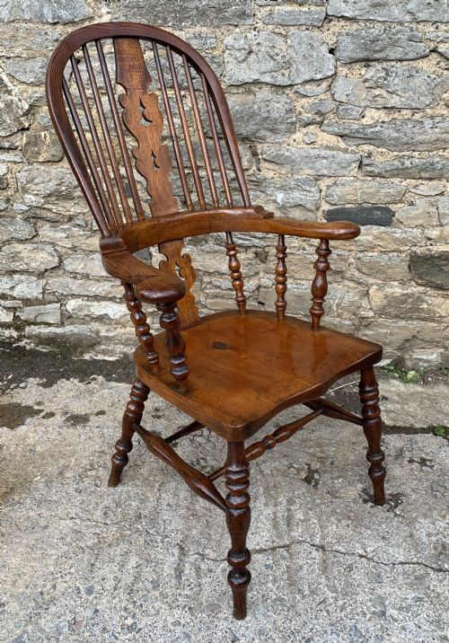 fig 3. Pair of Antique Broad Arm Windsor Chairs