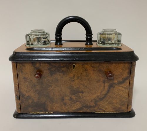 Victorian Walnut Desktop Stationery Box