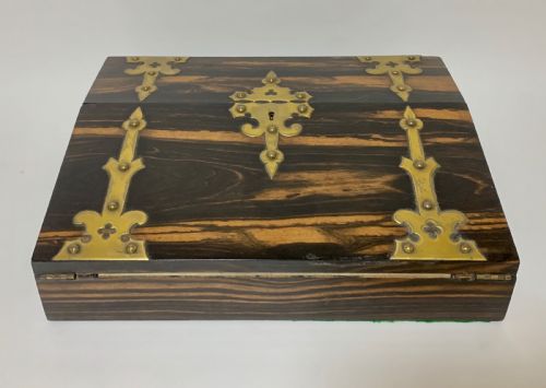 Victorian Coromandel Brass Bound Writing Slope