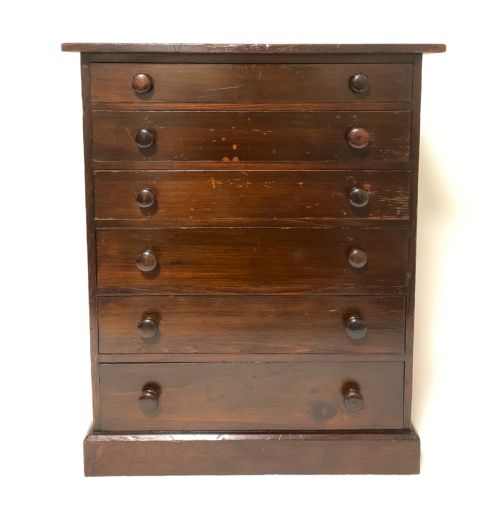 Antique Tabletop Collectors Specimen Cabinet Drawers
