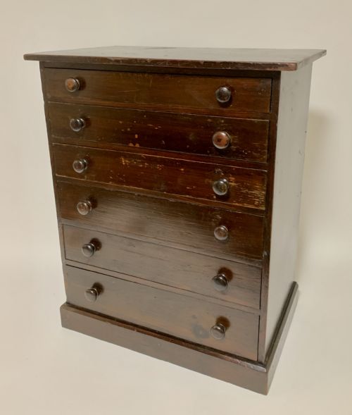 fig 1. Antique Tabletop Collectors Specimen Cabinet Drawers