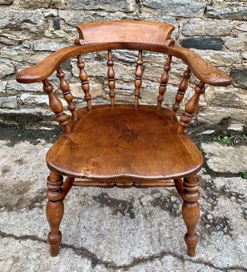 Antique Elm Captains Chair