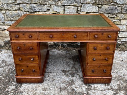 Victorian Mahogany Pedestal Writing Desk