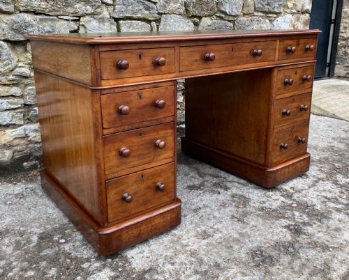 fig 2. Victorian Mahogany Pedestal Writing Desk