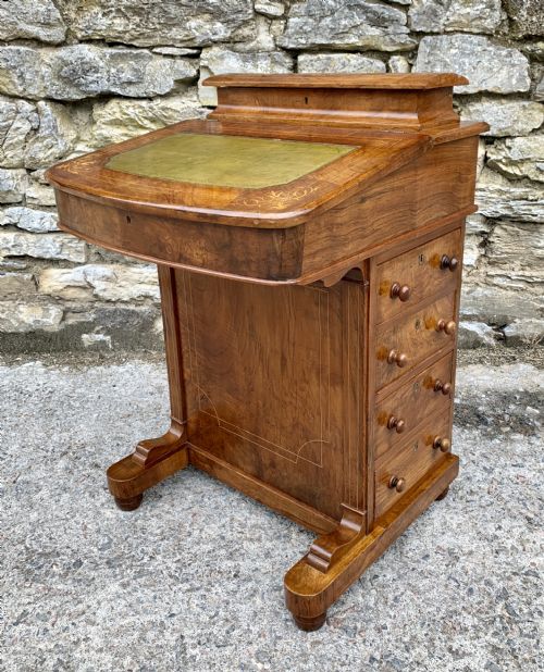 Victorian Burr Walnut Davenport