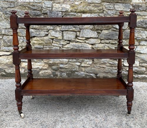 Victorian Mahogany Three Tier Buffet Dumb Waiter
