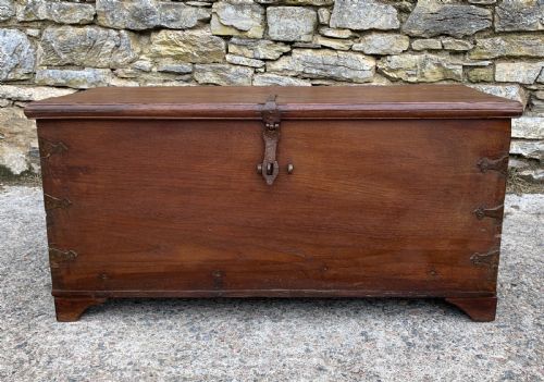 fig 1. Large Antique Anglo Indian Trunk