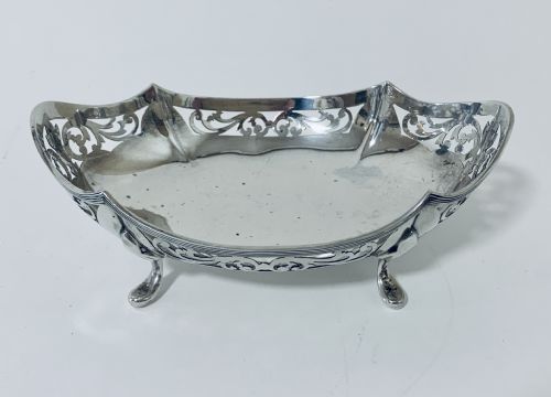 Antique Solid Sterling Silver Bon Bon Dish