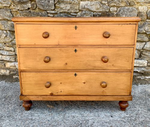 fig 1. Victorian Stripped Pine Chest of Drawers