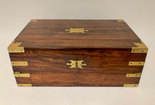 Antique Mahogany Campaign Writing Slope