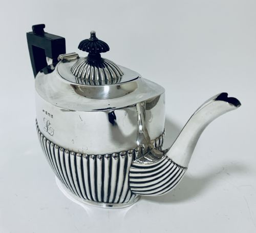 fig 2. Antique Solid Sterling Silver Three Piece Tea Set Service