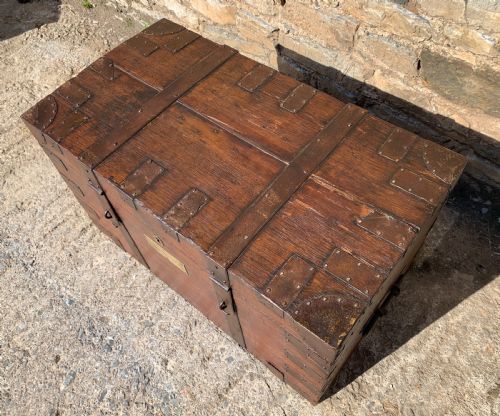 fig 1. Georgian Oak Strapped Silver Chest