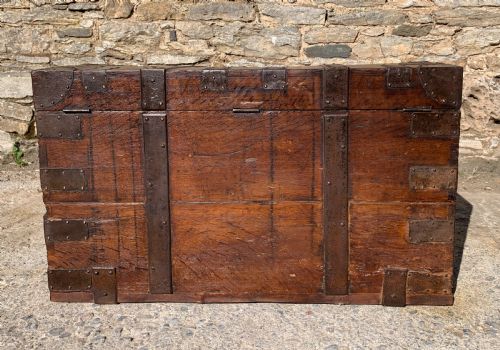 fig 2. Georgian Oak Strapped Silver Chest