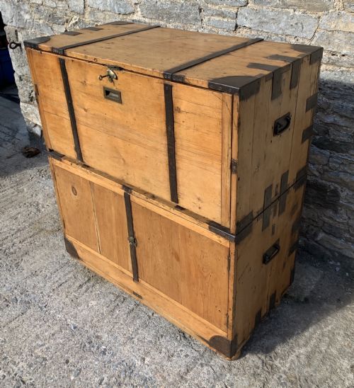 fig 3. Antique Pine Campaign Chest
