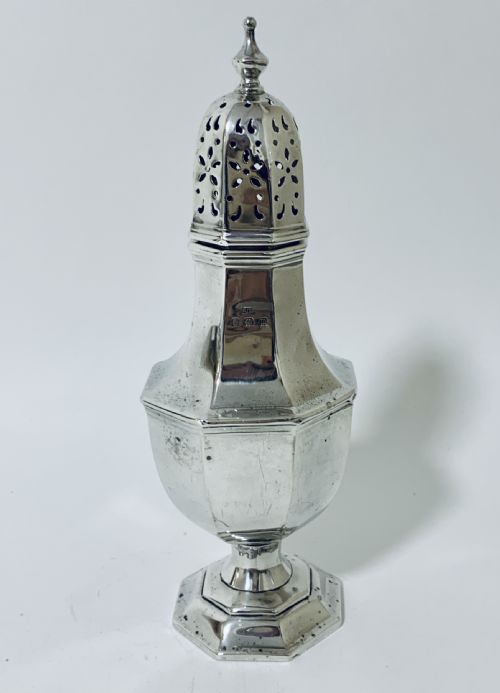 Large Antique Solid Sterling Silver Caster