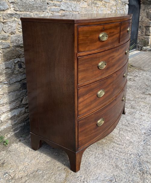 fig 2. Regency Mahogany Bow Front Chest of Drawers