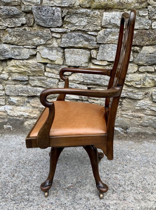 fig 2. Antique Mahogany Swivel Office Desk Chair