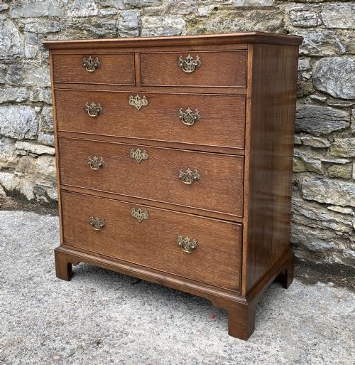 fig 2. Georgian Oak Crossbanded Chest of Drawers