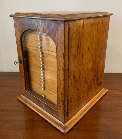 fig 1. Antique Pine Microscope Slide Cabinet