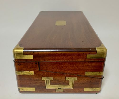 fig 2. Antique Mahogany Brass Bound Campaign Writing Slope