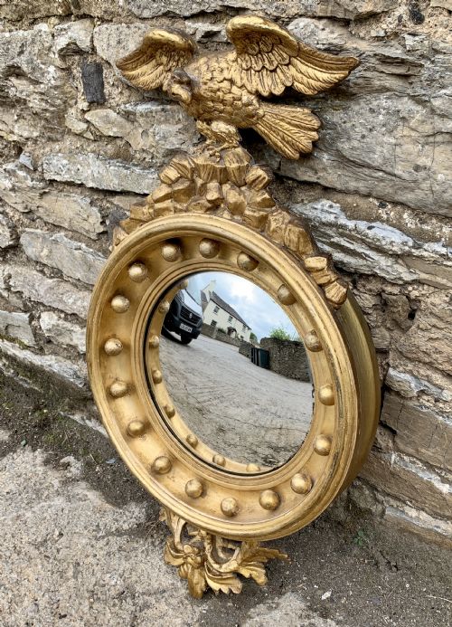 fig 1. Regency Gilt Convex Mirror with Eagle